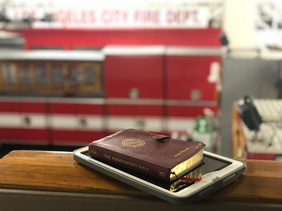 Bible and iPad in firestation 
