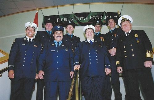 Firemen in dress blues